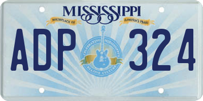 MS license plate ADP324