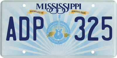 MS license plate ADP325