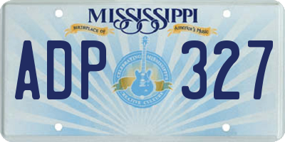 MS license plate ADP327
