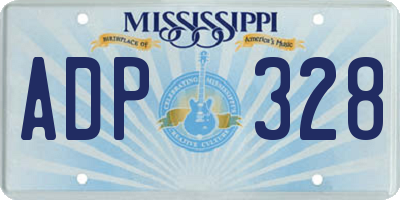 MS license plate ADP328