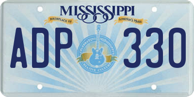 MS license plate ADP330
