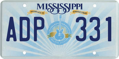 MS license plate ADP331