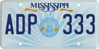 MS license plate ADP333