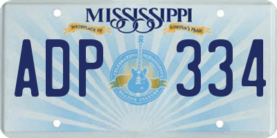 MS license plate ADP334
