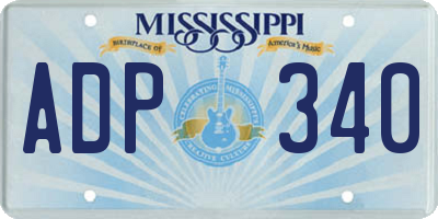 MS license plate ADP340
