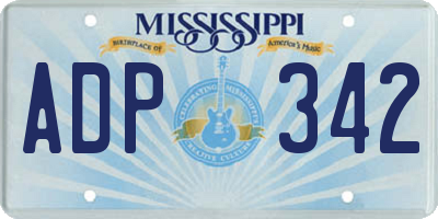 MS license plate ADP342