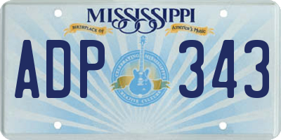 MS license plate ADP343