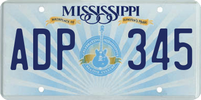 MS license plate ADP345