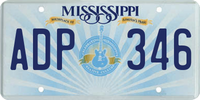MS license plate ADP346