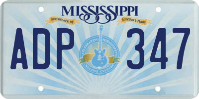 MS license plate ADP347