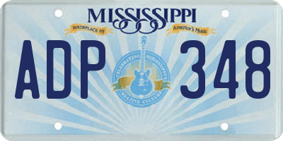MS license plate ADP348