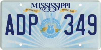 MS license plate ADP349
