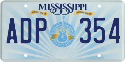 MS license plate ADP354