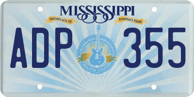 MS license plate ADP355
