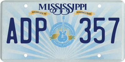 MS license plate ADP357
