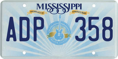 MS license plate ADP358