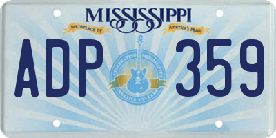 MS license plate ADP359