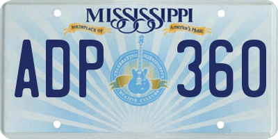 MS license plate ADP360
