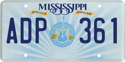 MS license plate ADP361