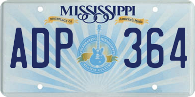 MS license plate ADP364