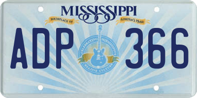 MS license plate ADP366