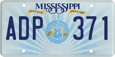 MS license plate ADP371