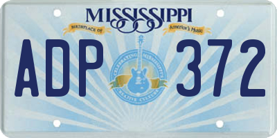 MS license plate ADP372