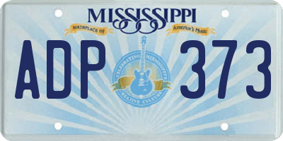 MS license plate ADP373