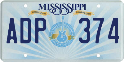 MS license plate ADP374