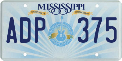 MS license plate ADP375