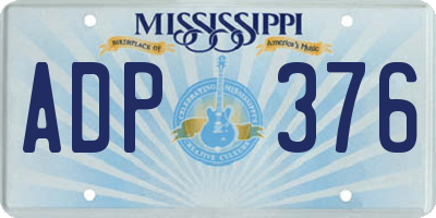 MS license plate ADP376