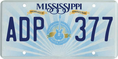 MS license plate ADP377