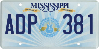 MS license plate ADP381