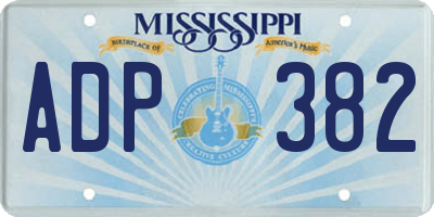 MS license plate ADP382