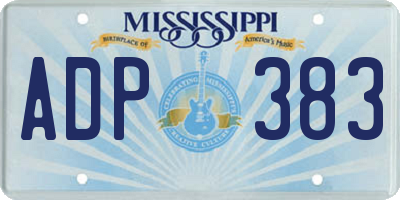 MS license plate ADP383