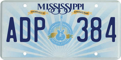 MS license plate ADP384