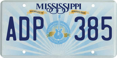 MS license plate ADP385