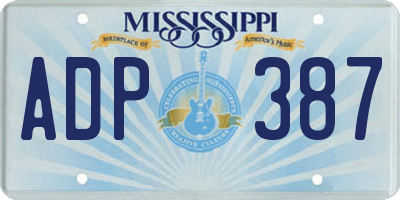 MS license plate ADP387