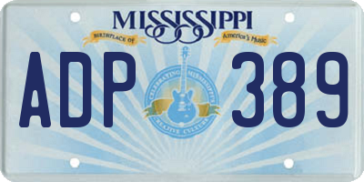 MS license plate ADP389