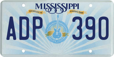 MS license plate ADP390