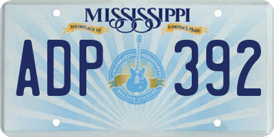 MS license plate ADP392