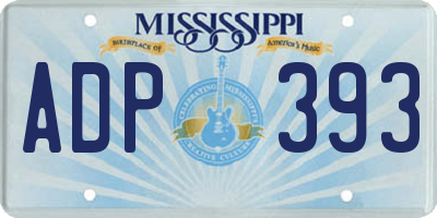 MS license plate ADP393