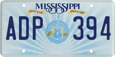 MS license plate ADP394