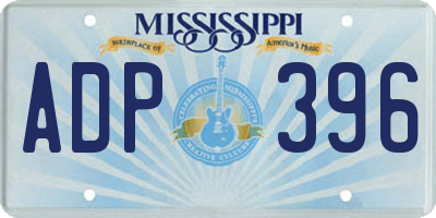 MS license plate ADP396
