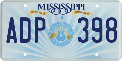 MS license plate ADP398