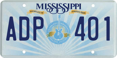 MS license plate ADP401