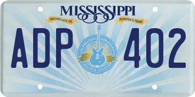 MS license plate ADP402