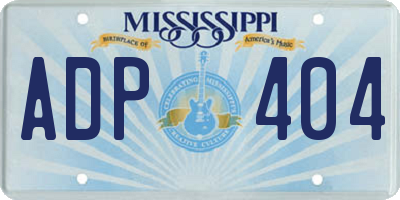MS license plate ADP404