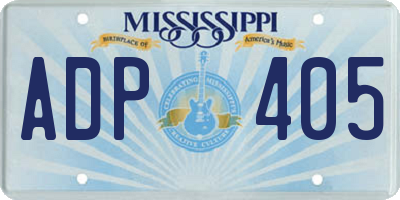 MS license plate ADP405