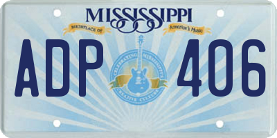 MS license plate ADP406